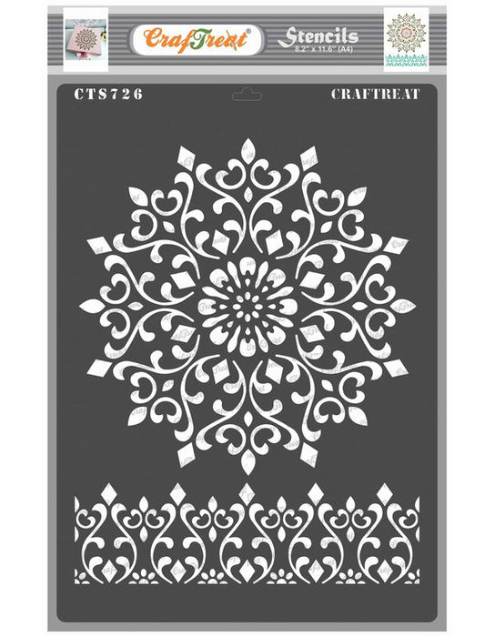 CrafTreat Mandala with border Stencil for Paintings A4 Online